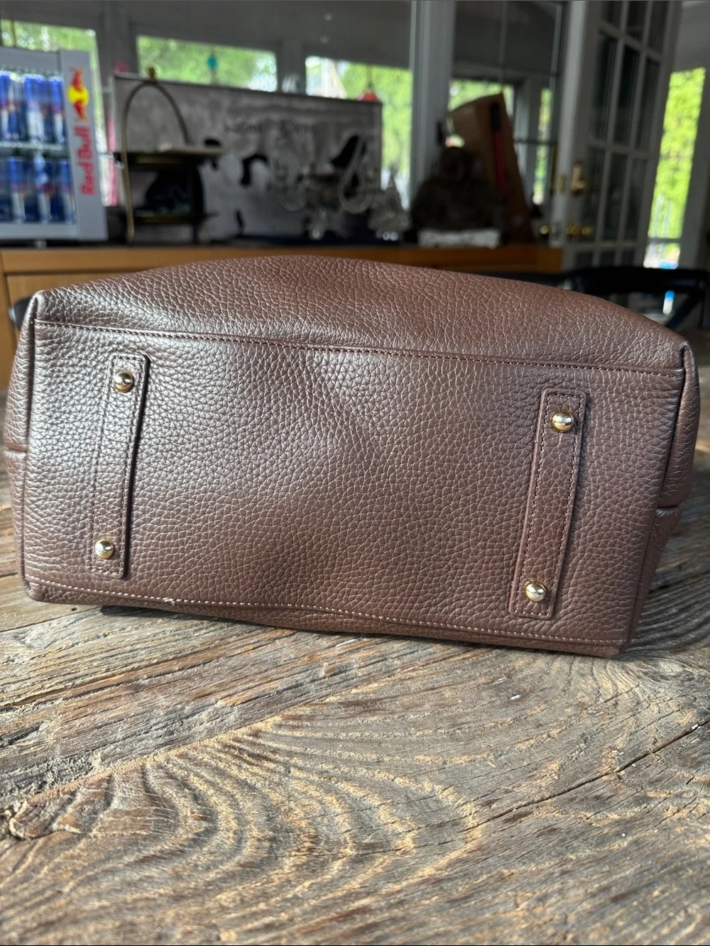 Dooney & Bourke‎ chocolate Brown pebbled leather logo lick sack hobo bag